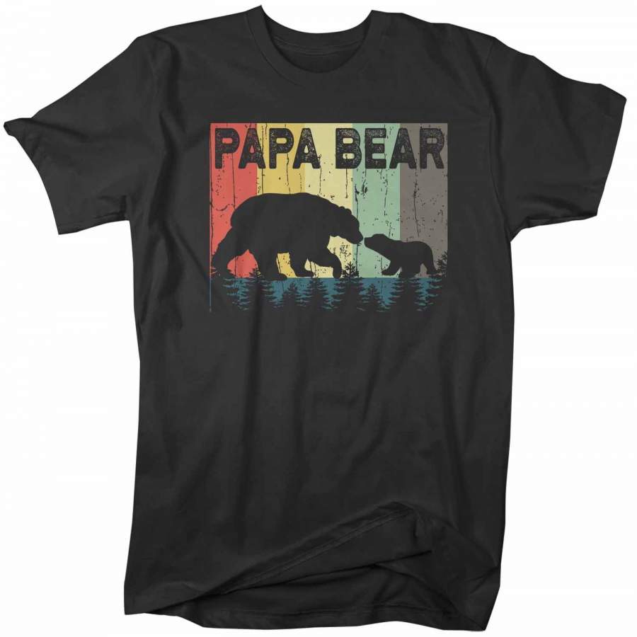 Men’s Papa Bear T Shirt Father’s Day Gift Grandpa Shirt Vintage Shirt Retro Gift Vintage Papa Shirt Forest