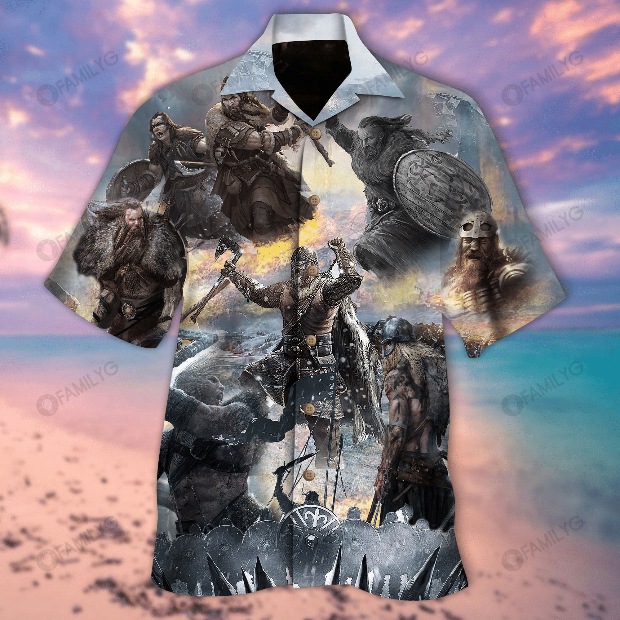 Viking Shirts – Viking Snow Field War – The Vikings Hawaiian Shirt Summer Hawaiian For Men, Women, Couple