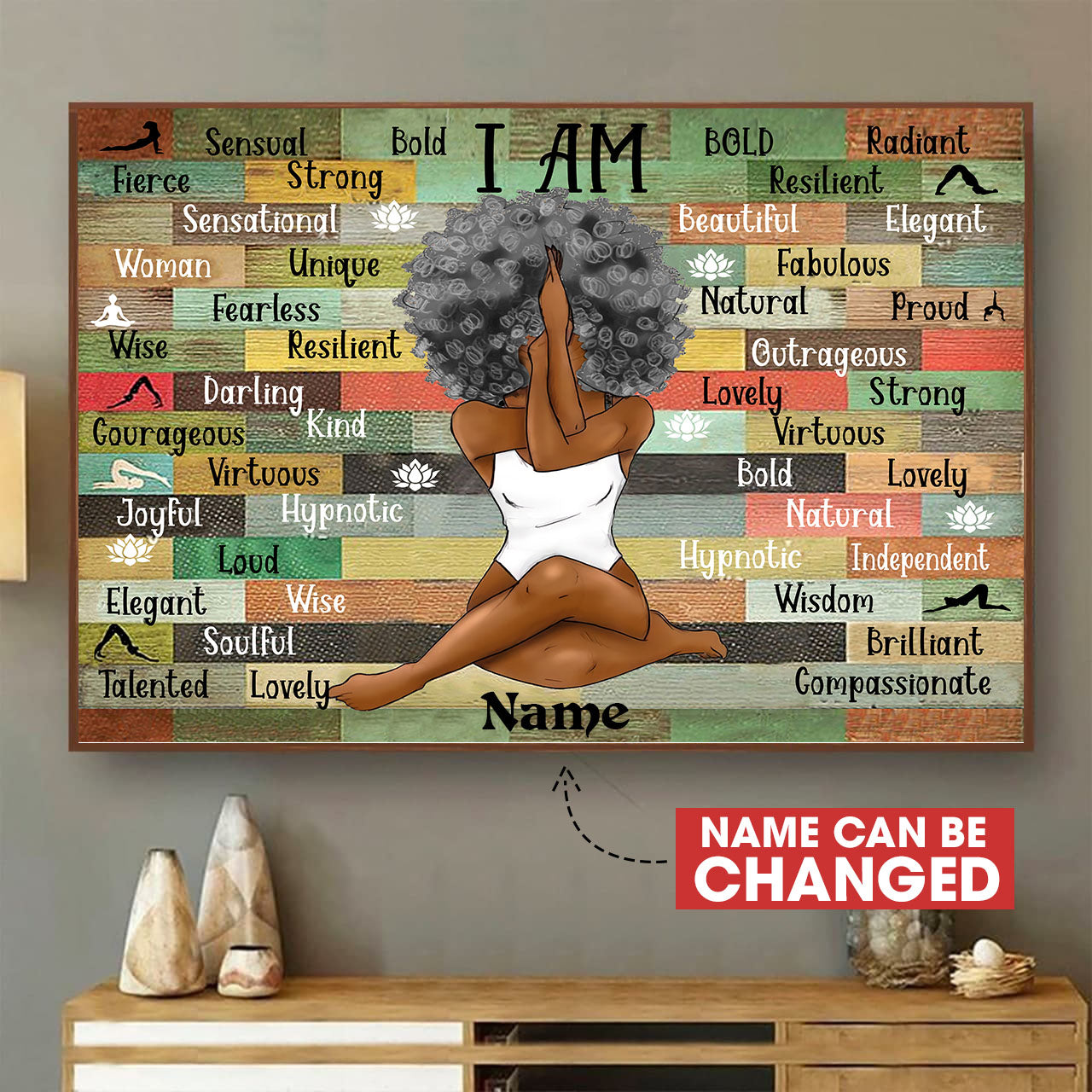 Black Woman Resilient Wall Art Personalized Customized Painting Art 3D Home Decoration Gift Idea