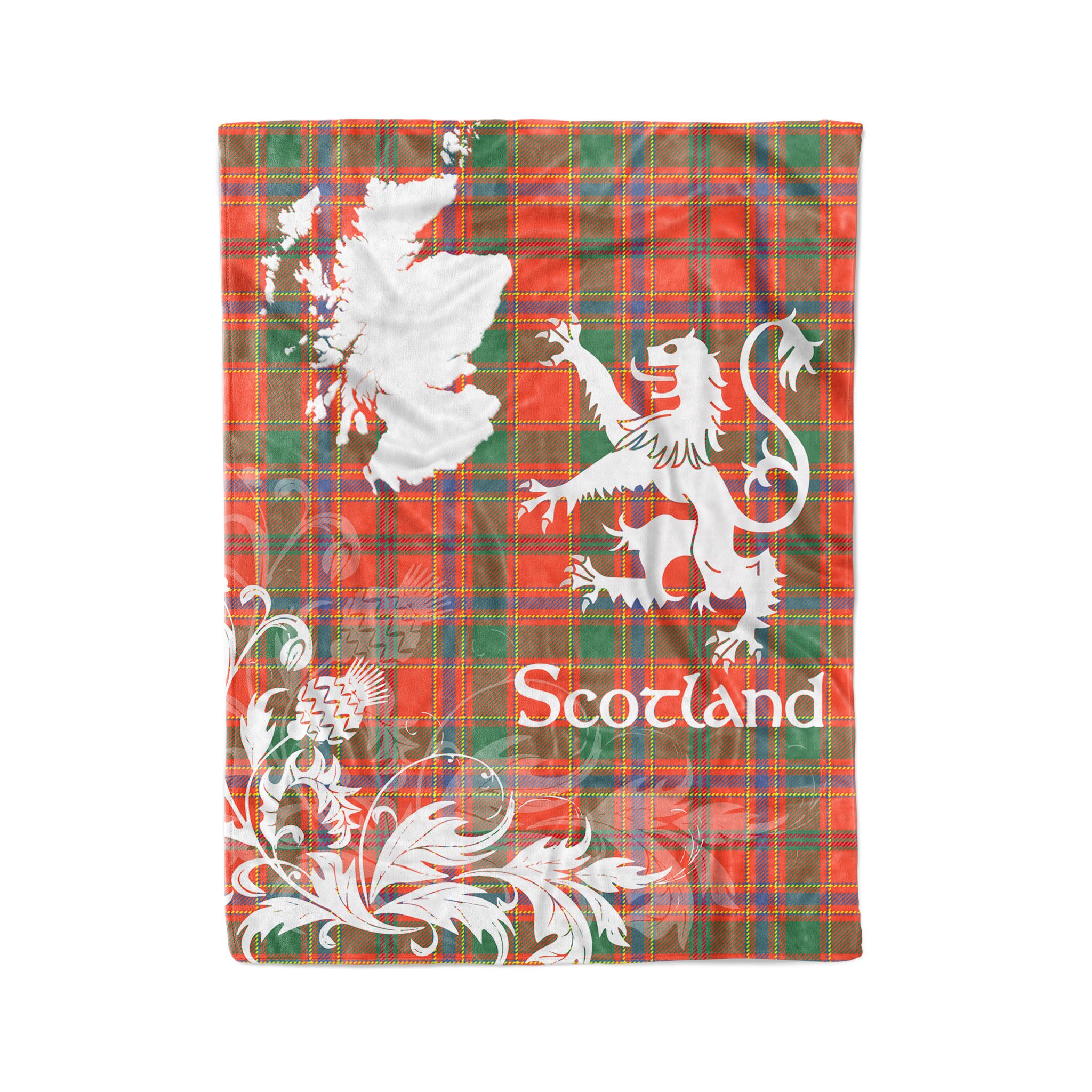 Tartan Plaid Fleece Blanket Tartan Blanket Thistle And Lion Scottish Clan Munro Ancient Plaid Blanket