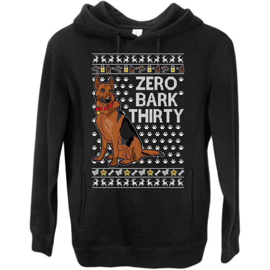 Zero Bark Thirty Funny Dog Xmas Ugly Christmas Premium Graphic Hoodie Sweatshirt