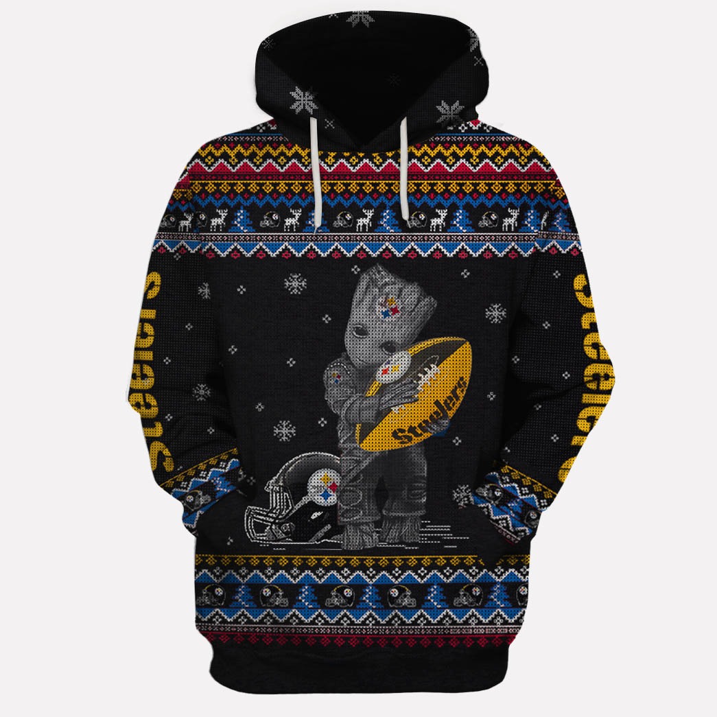 Ugly Xmas Sweater Pittsburgh Steelers 3D All Over Printed For Men Women Personalize Hoodie