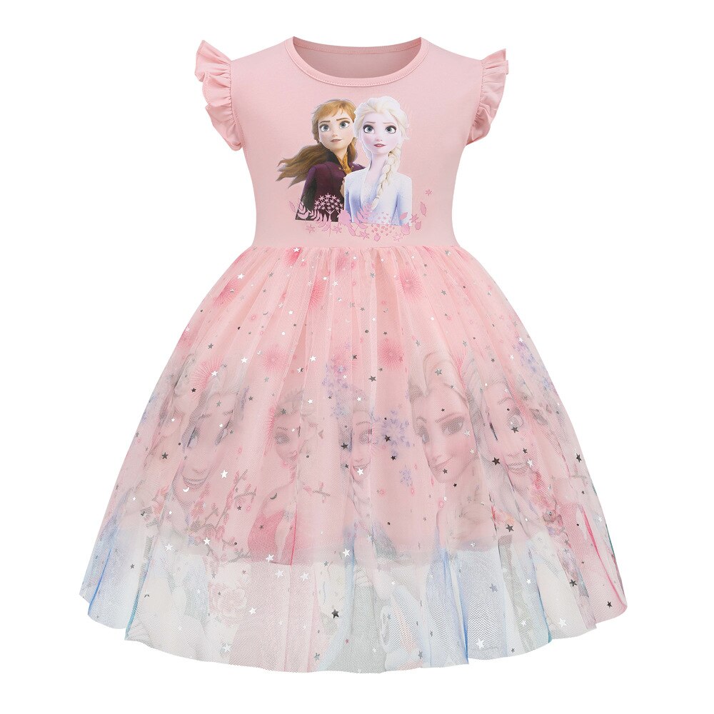 Summer Frozen Dress Elsa Anna Kids Princess Sequins Dresses Toddler Cosplay Dress Teen Birthday Gown Party Clothes Vestidos JYF alx