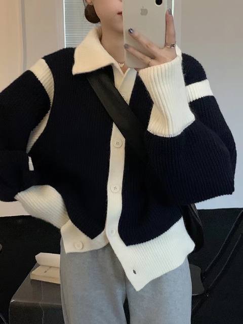 Black White Coats Spring Autumn Winter Knitted Vintage Cardigan Fashion Woman Elegant Women’S Sweaters 2022 Female alx