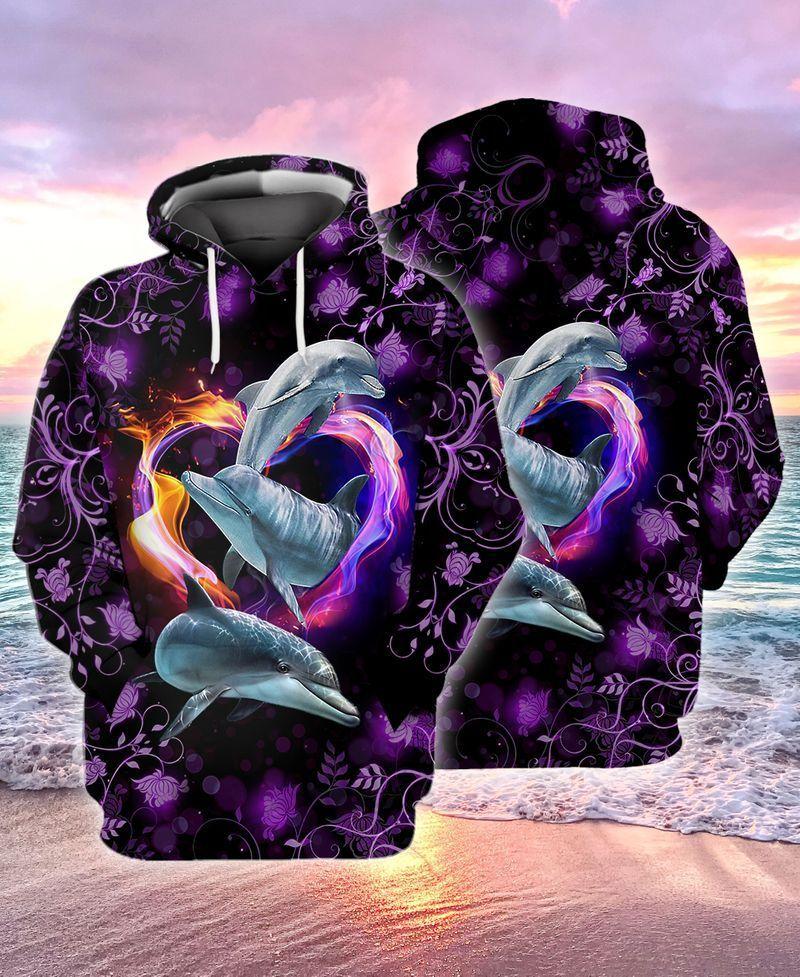 3D Fulprint Dolphin 3D All Over Printed Unisex Hoodie Zip Hoodie T-Shirt Plus Size S-5Xl