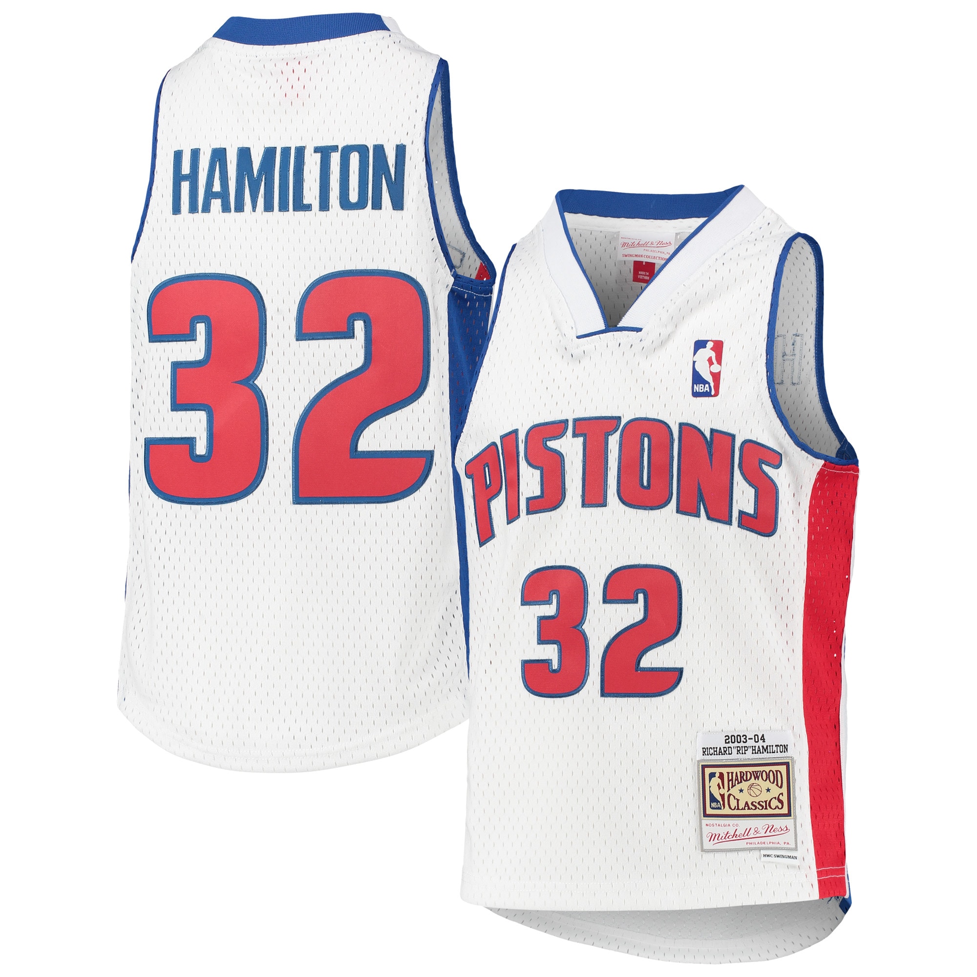 Richard Hamilton Detroit Pistons Mitchell & Ness Youth 2003/04 Hardwood Classics Swingman Jersey – White