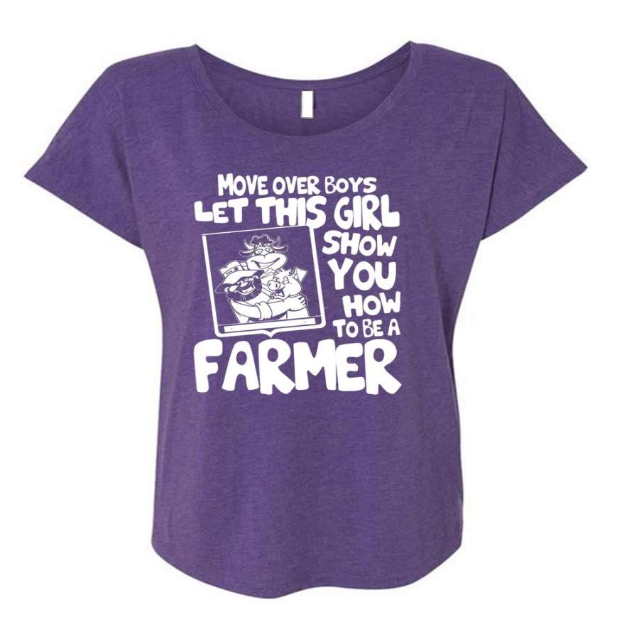 You How To Be A Farmer T Shirt, Being A Farmer T Shirt, Cool Shirt (Ladies’ Triblend Dolman Sleeve)