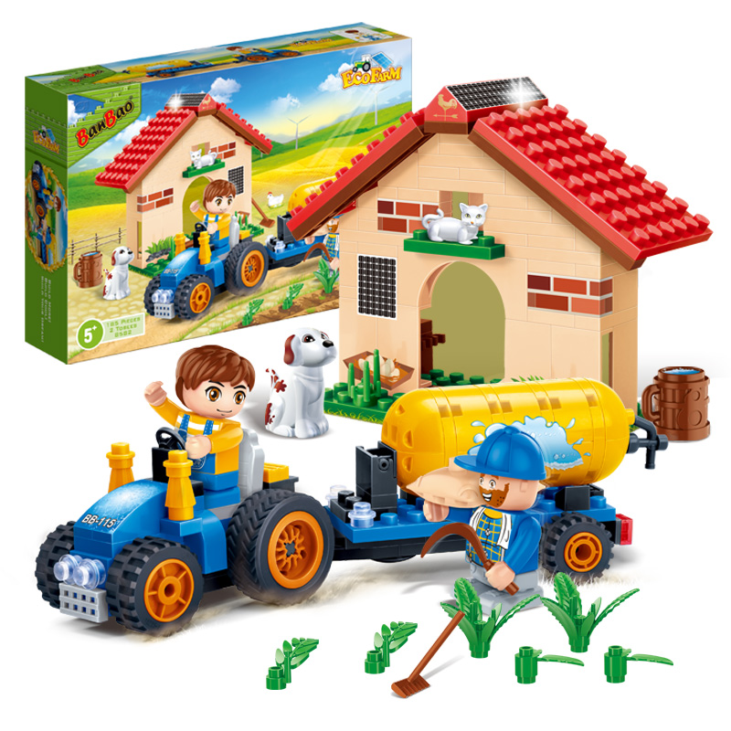 BanBao Countryside Happy Farm House Bricks Educational Building Blocks Model Toys For Kids Children Compatible With brand alx