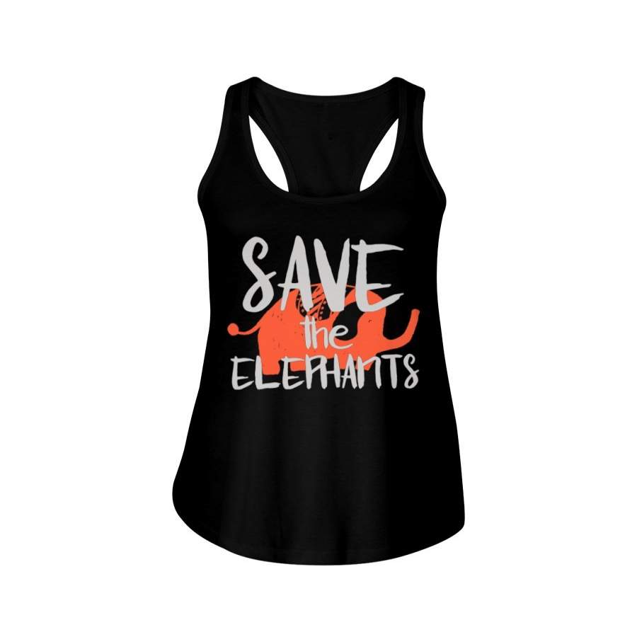 Save The Elephants 2020 Trending Custom Design Ladies Flowy Tank