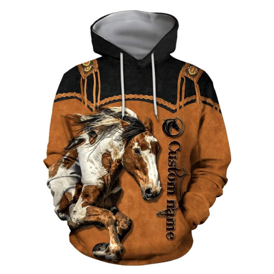 American Paint Horse Native American Cowboy Custom Name 3D All Over Printed Unisex Shirts HHT19112004