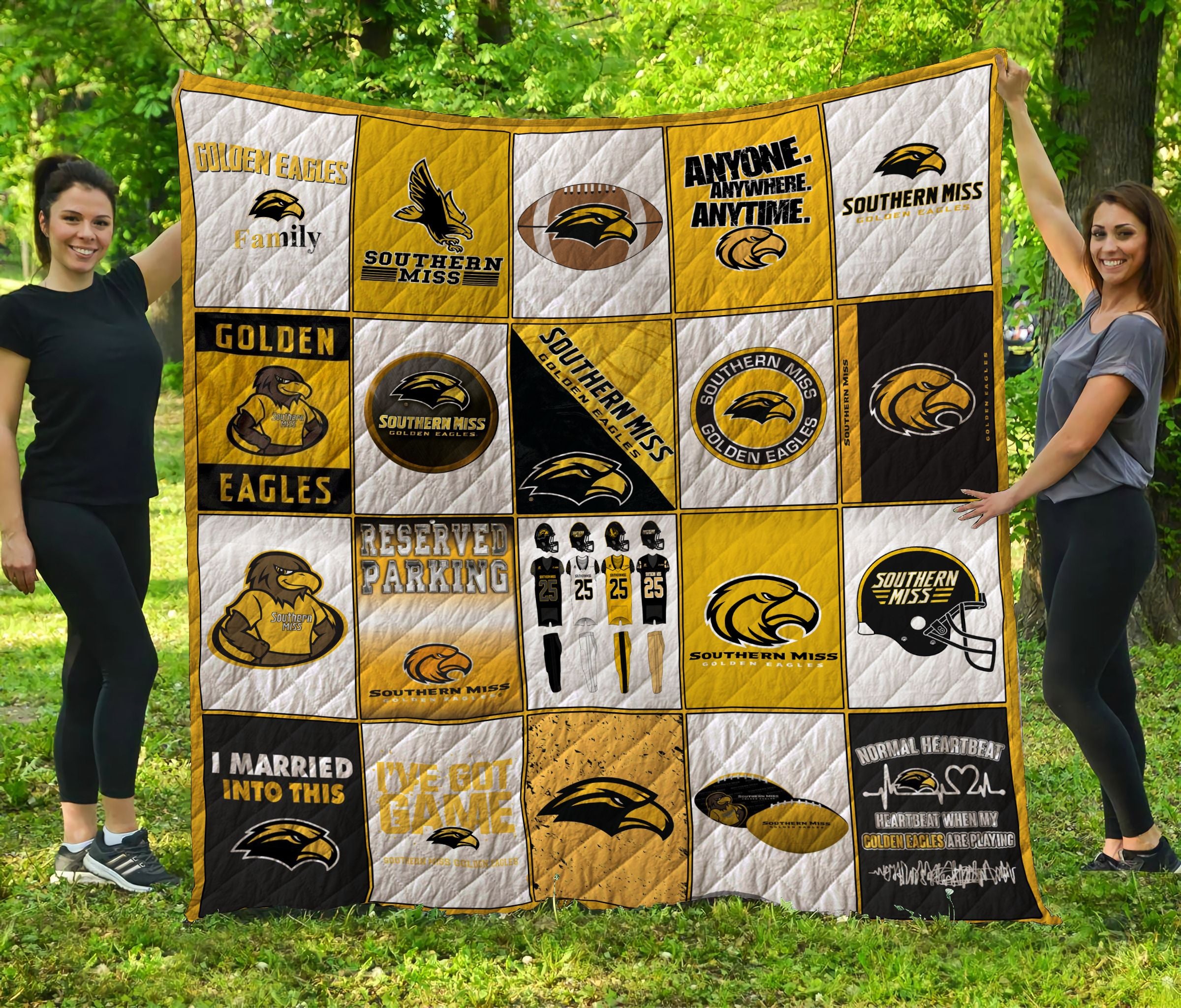Southern Miss Golden Eagles Football Quilt Blanket Ha1610