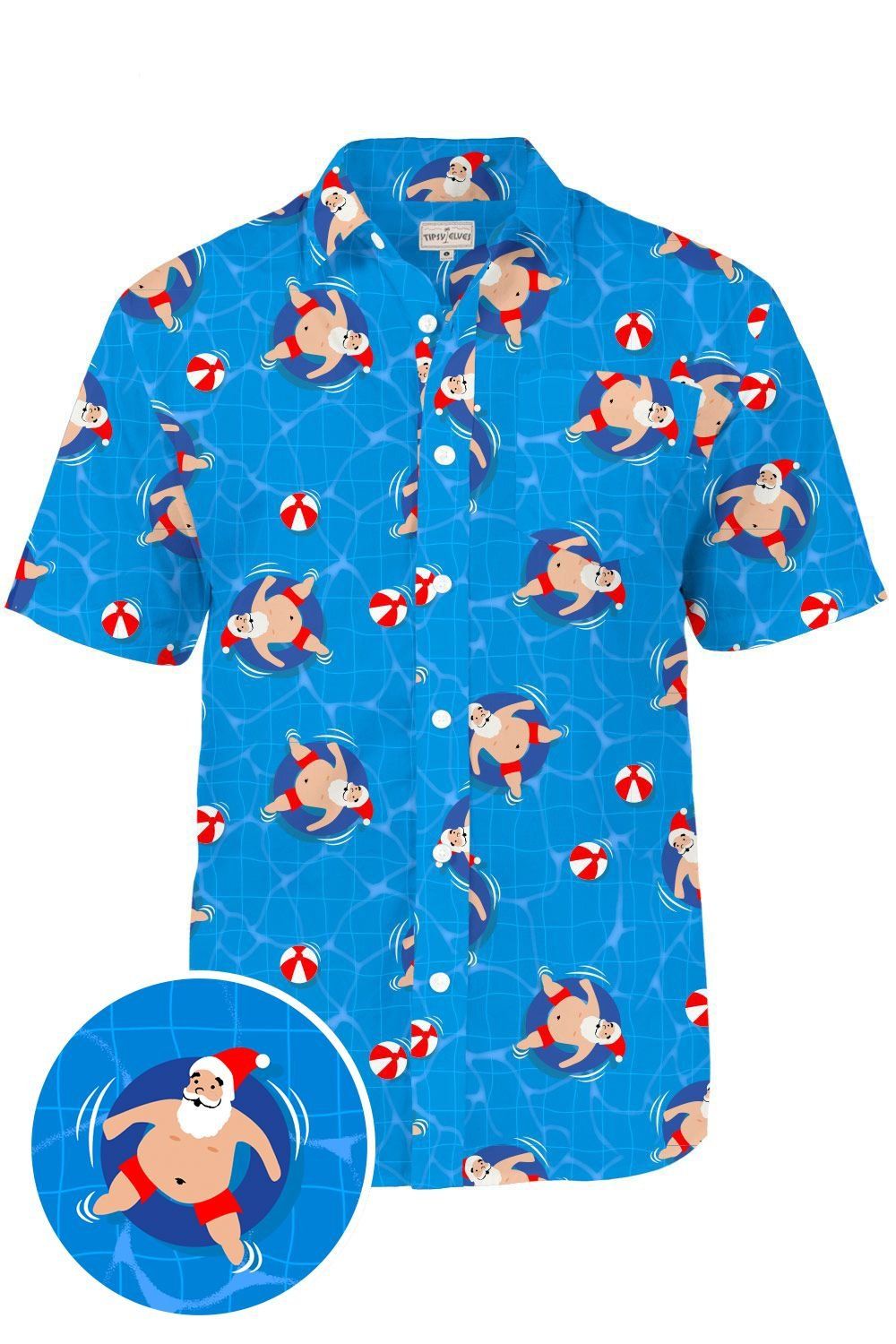 Pool Boy Santa Blue Nice Design Hawaii Shirt Ha72629