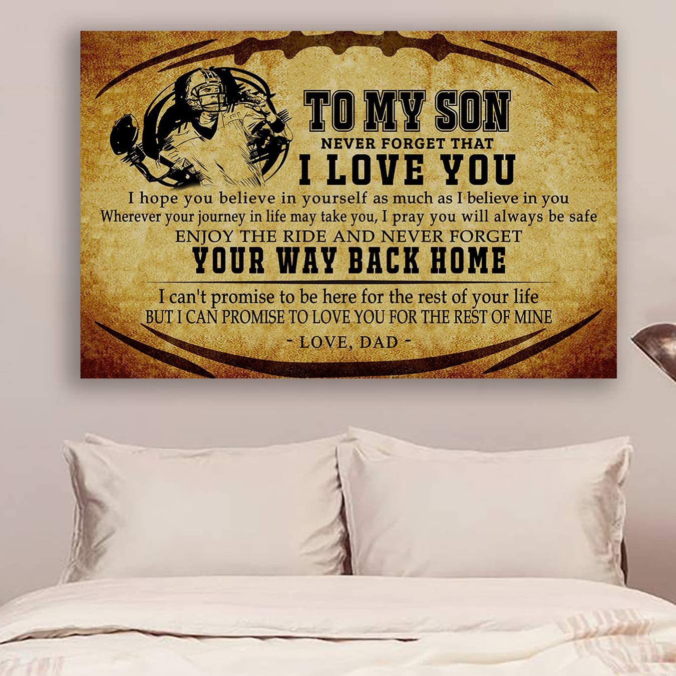 Poster for Room Aesthetic -Command Strips Wall Decor – Tvap06 American Football Poster-dad to Son- Your Way Back Home