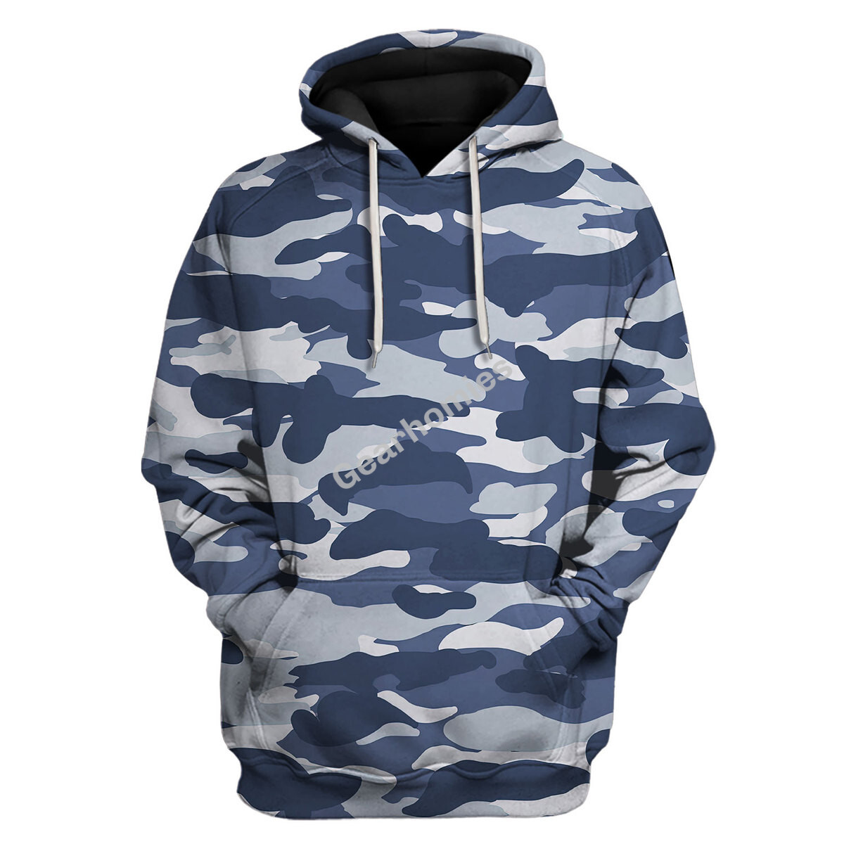 Urban Blue Camo Hoodie Pullover Sweatshirt Tracksuit