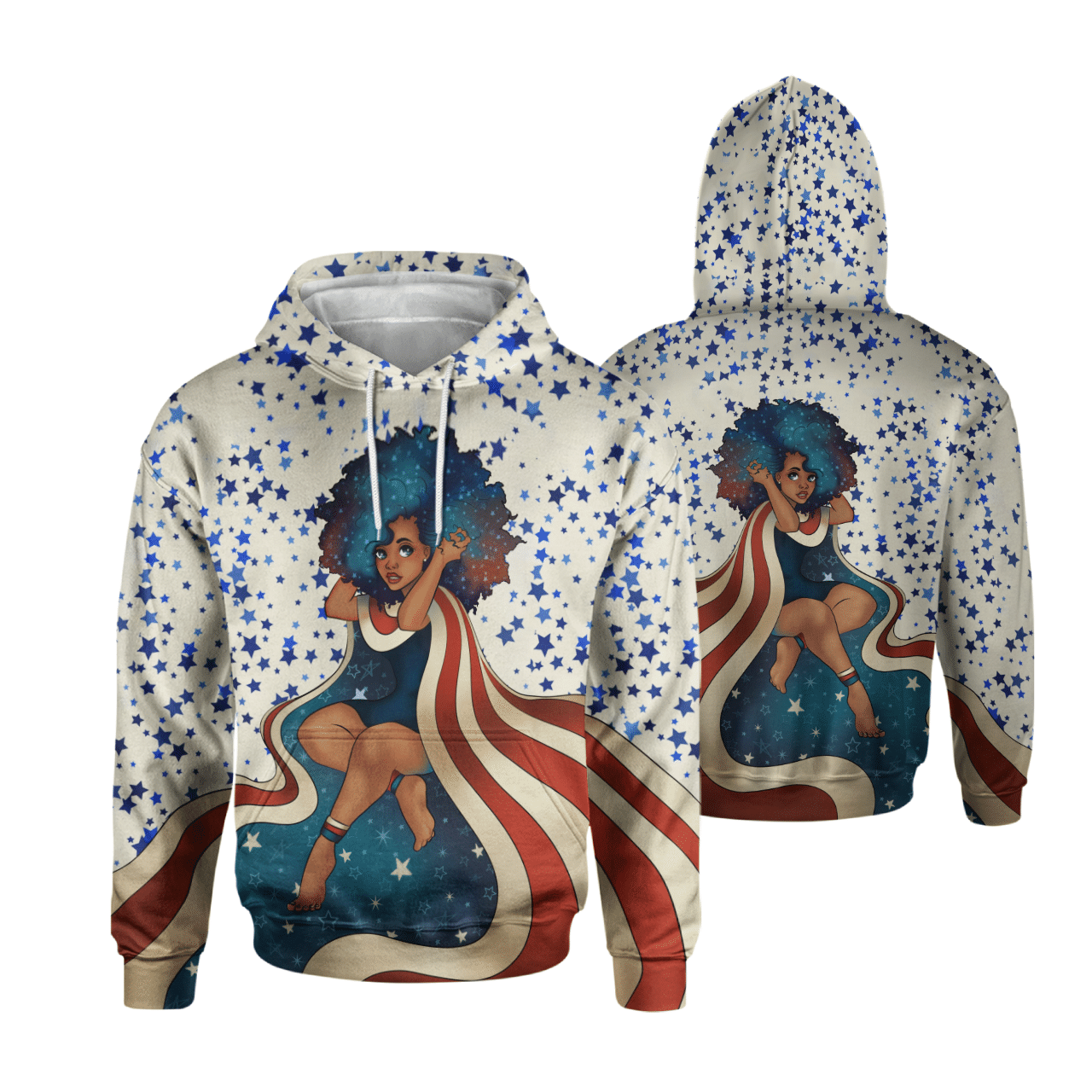 African American Black Girl Art All Over Print Shirt 3D Hoodie