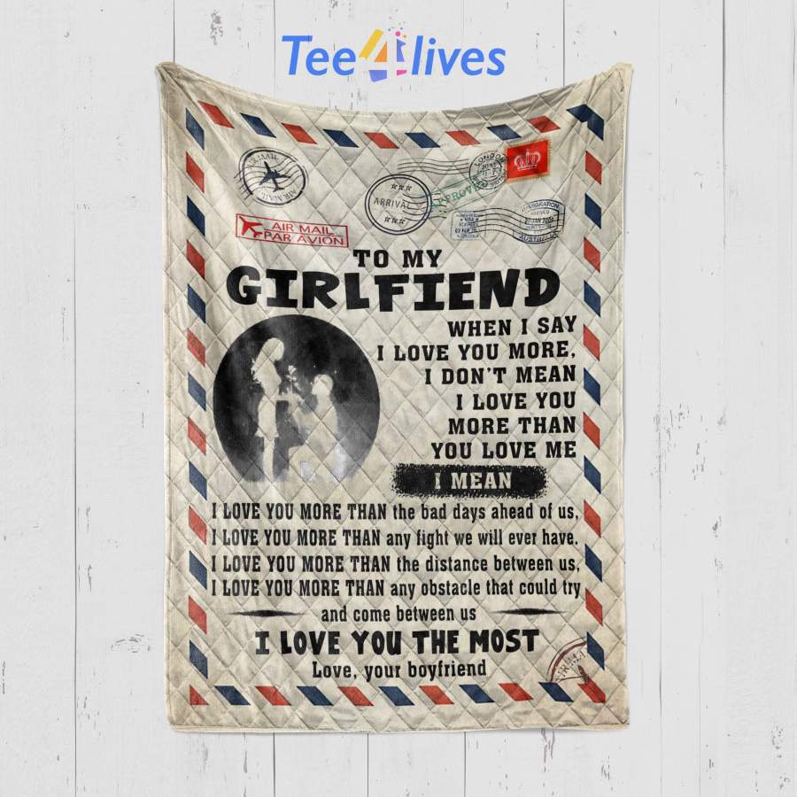 Custom Blanket To My Girlfriend From Boyfriend  Blanket – Gift for Girlfriend – Quilt Blanket