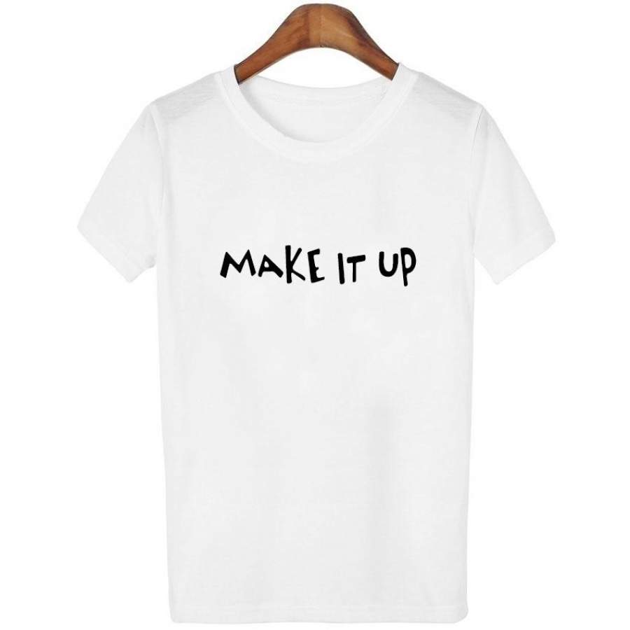 2017 Summer Fashion Creative Letter Ladies Round Neck T-Shirt Short Sleeve Printed Shirt Personalized T-Shirt