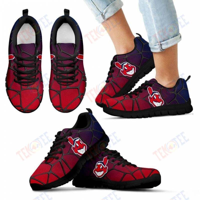 Mens Womens Cleveland Indians Sneaker Colors Air Cushion Gradient Sneaker Running Shoes For Men Women TDT466