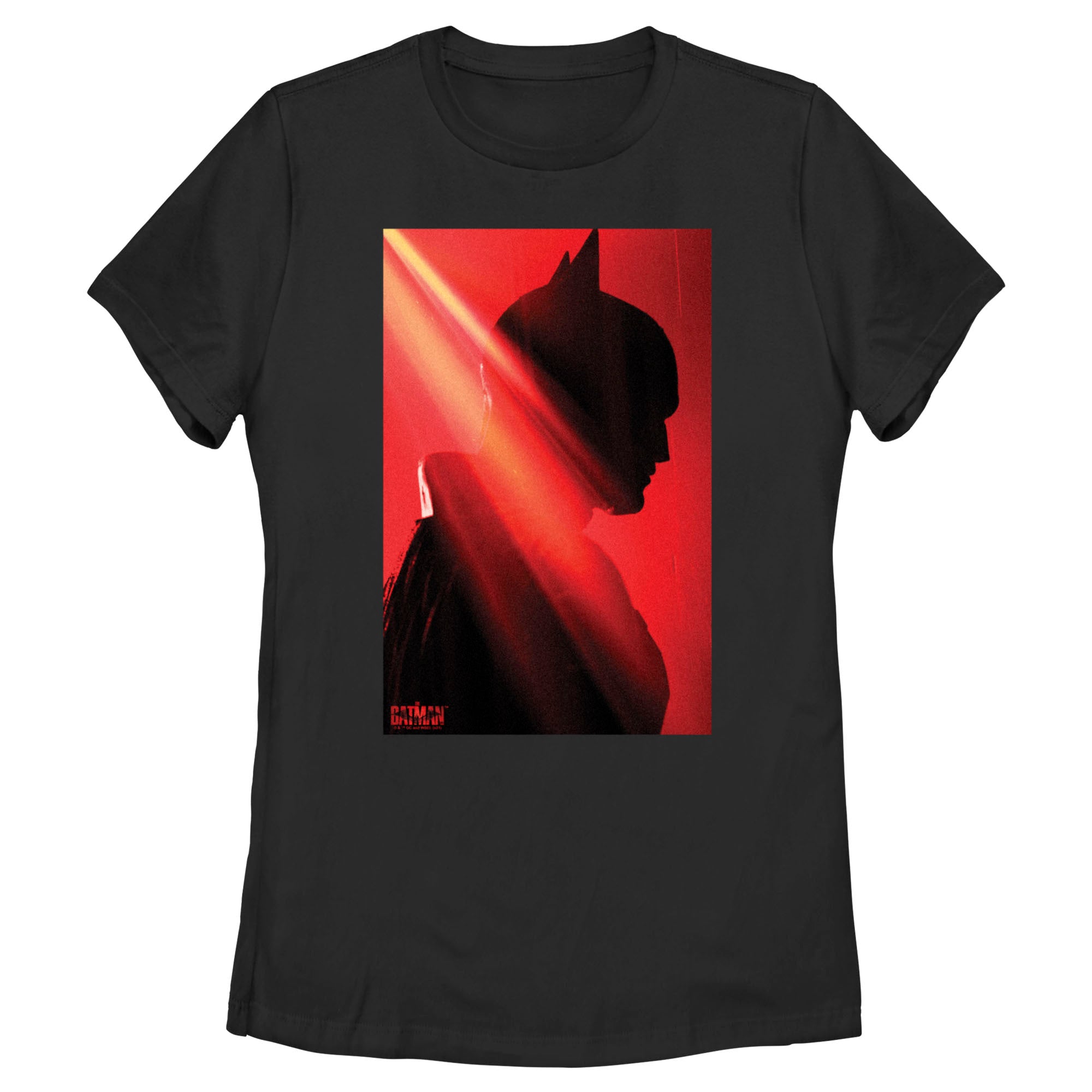 Women’S The Batman Red And Black Silhouette Side Profile T-Shirt