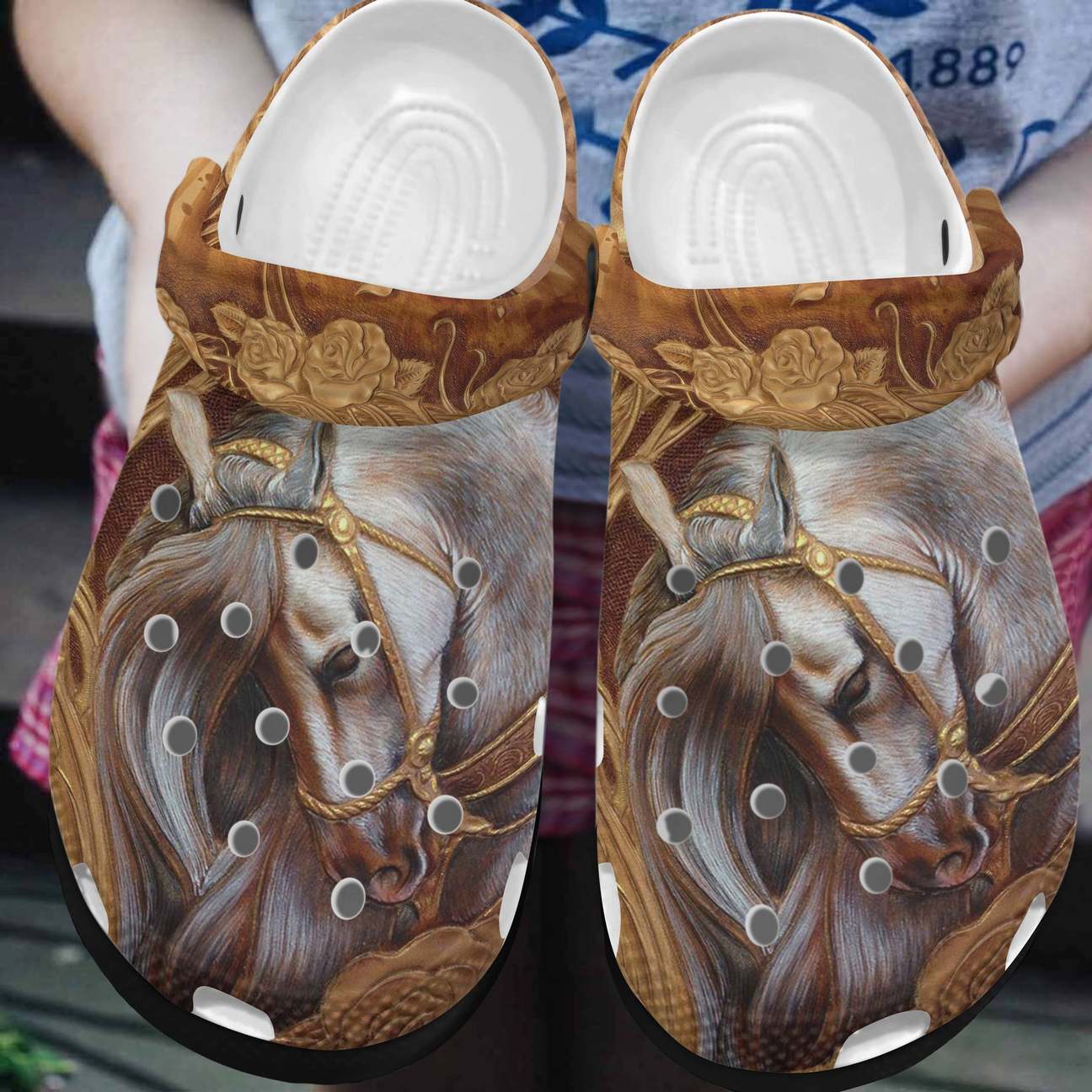 Horse Personalized Clog, Custom Name, Text, Color, Number Fashion Style For Women, Men, Kid, Print 3D Elegant Horse