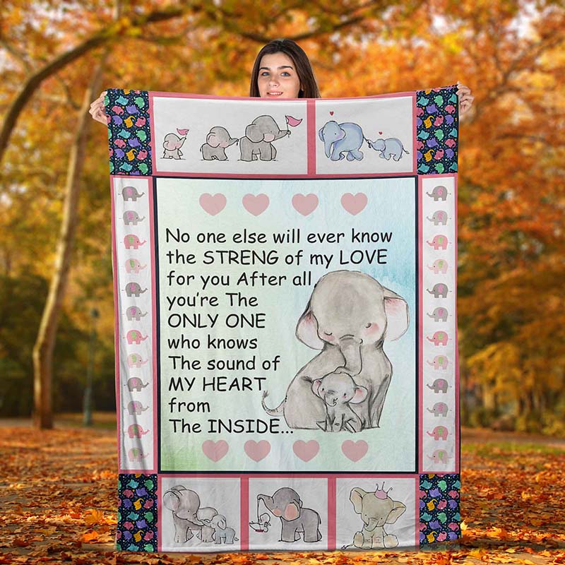 Skitongifts Blanket For Sofa Throws, Bed Throws Blanket Elephants No One Else Will Ever Know The Strength Of My Love For You-Tt2912