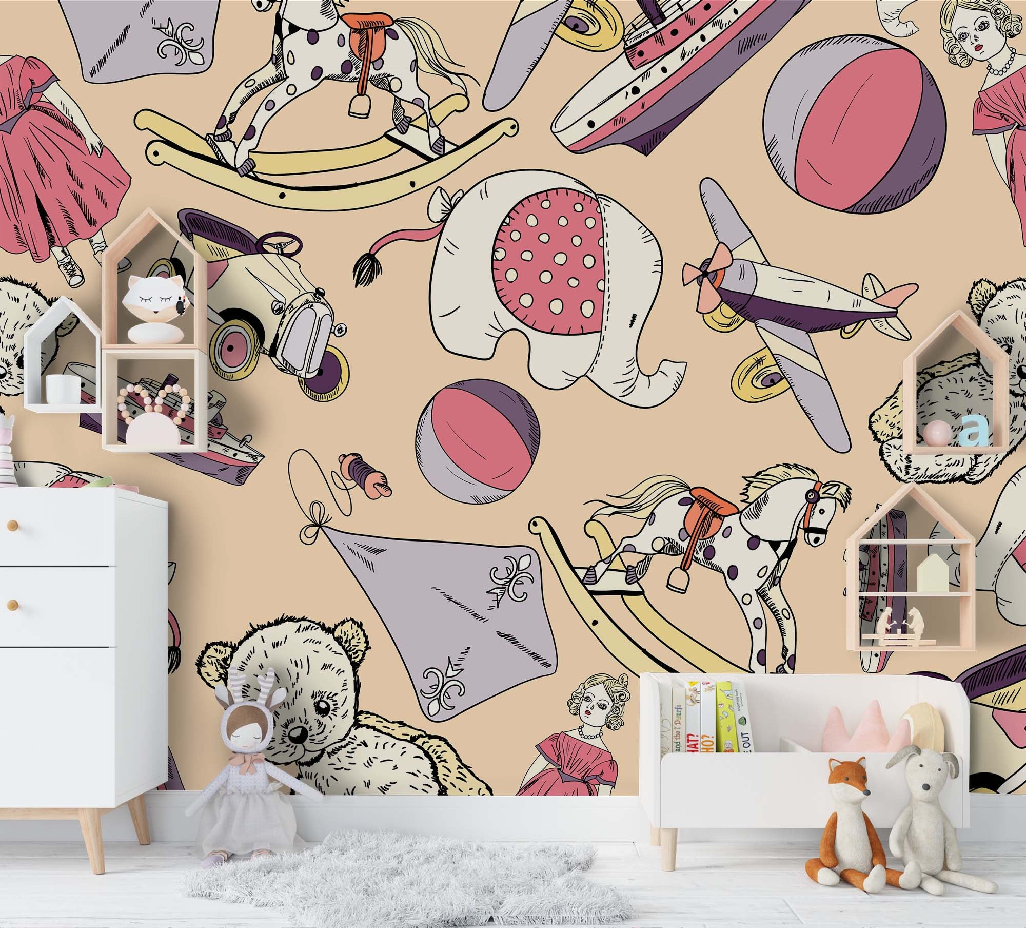 3D Cartoon Animal Circus Wall Mural Wallpaper A234 Lqh