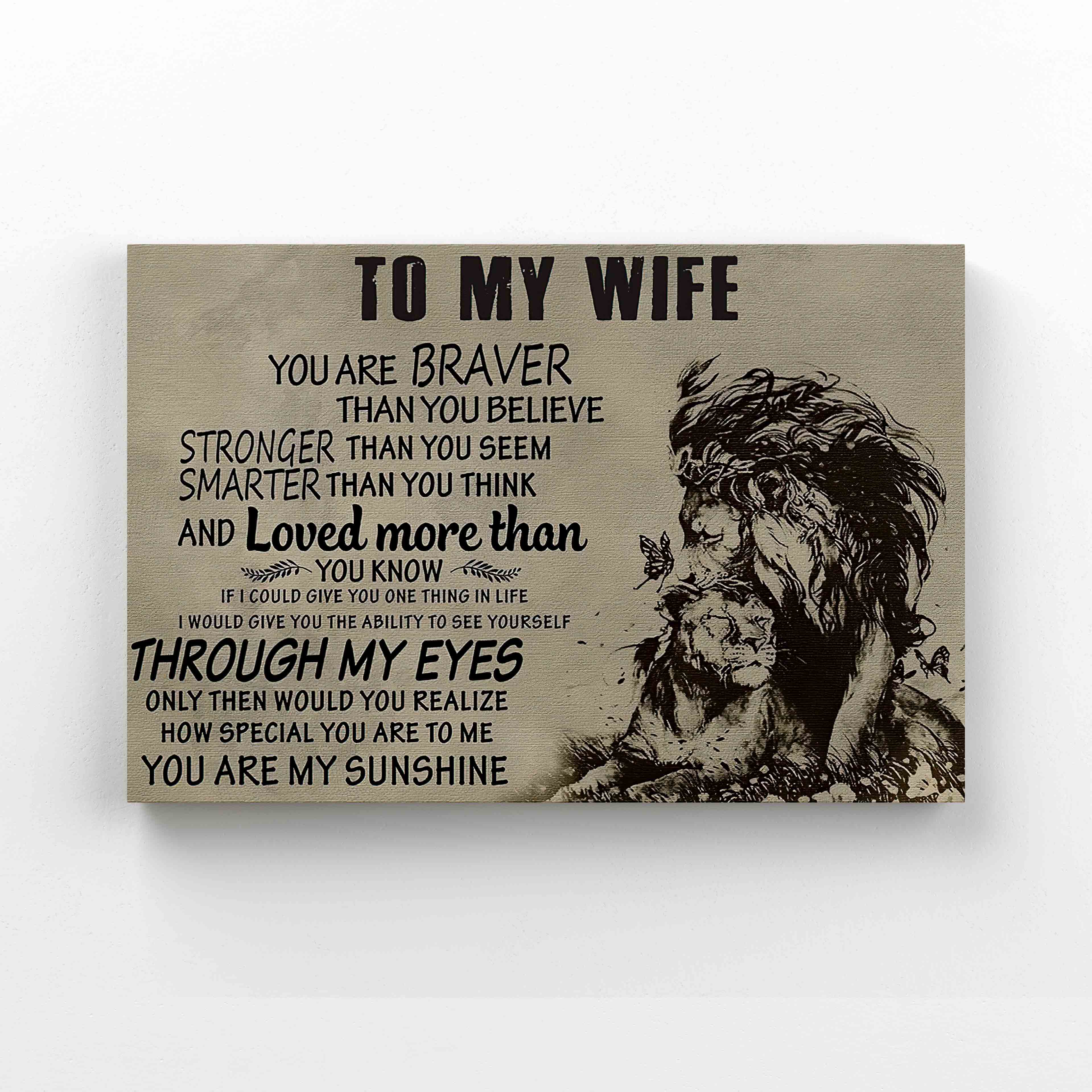 To My Wife Canvas, Lion Canvas, Family Canvas, Valentine Canvas