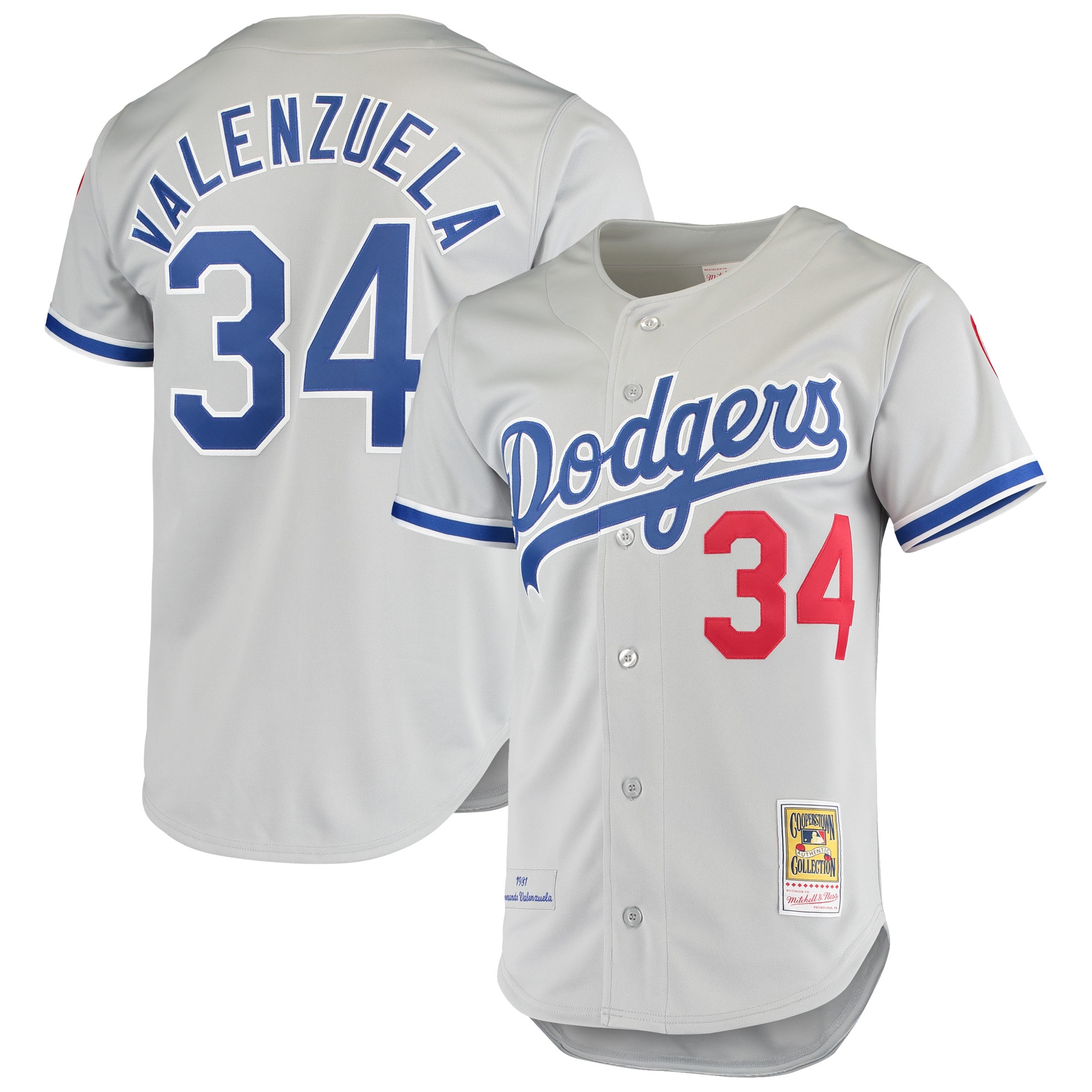 Fernando Valenzuela Los Angeles Dodgers Mitchell & Ness Road 1981 Cooperstown Collection Authentic Jersey – Gray