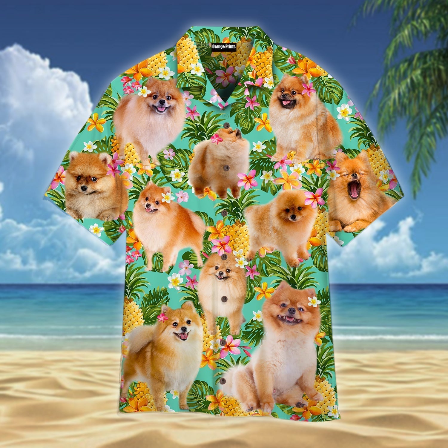 Funny Pomeranian Dog Pinapple Tropical Aloha Hawaii Shirts For Men And Women Ha25377