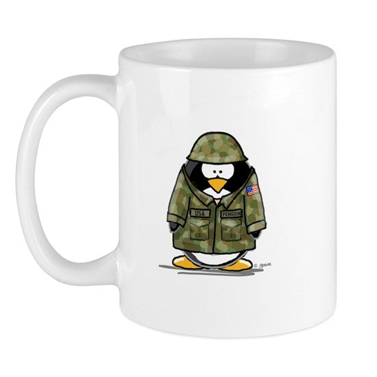 Us Soldier Penguin Mug