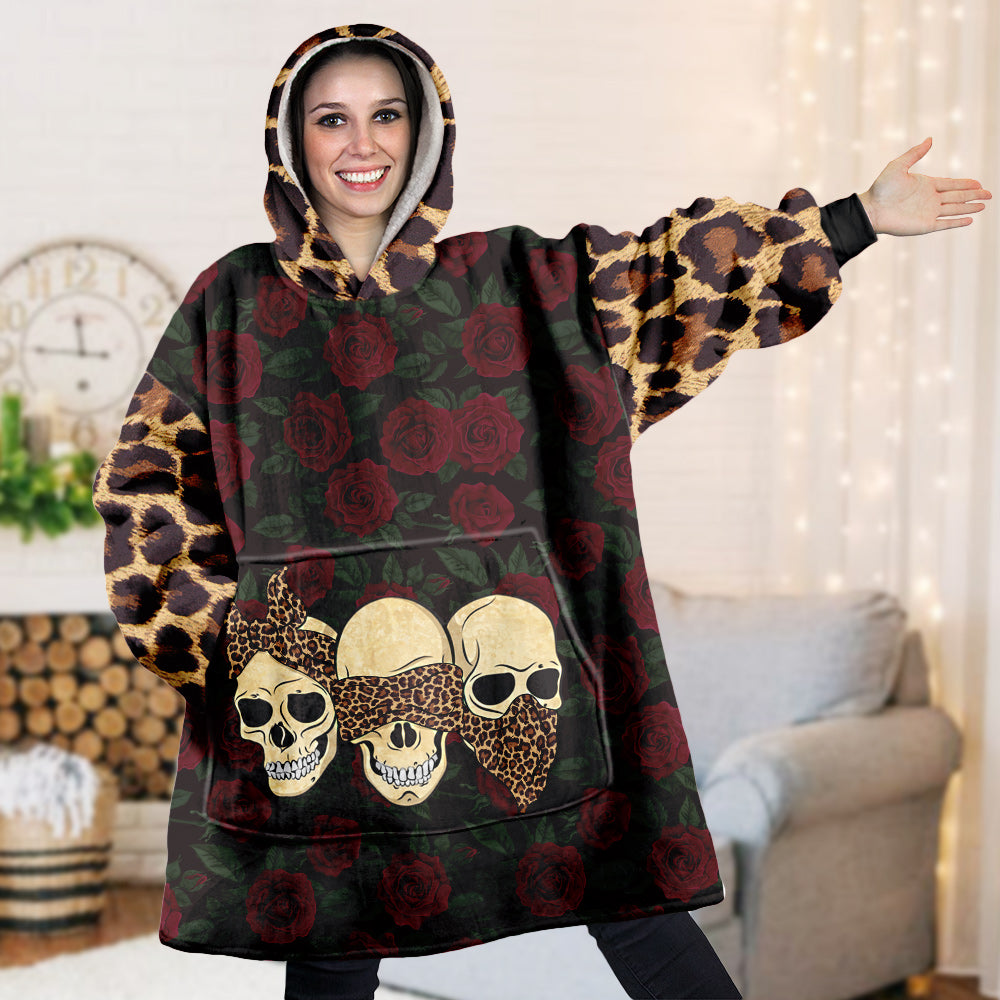 Skull Leopard Ttqz1301003Y Wearable Blanket Hoodie