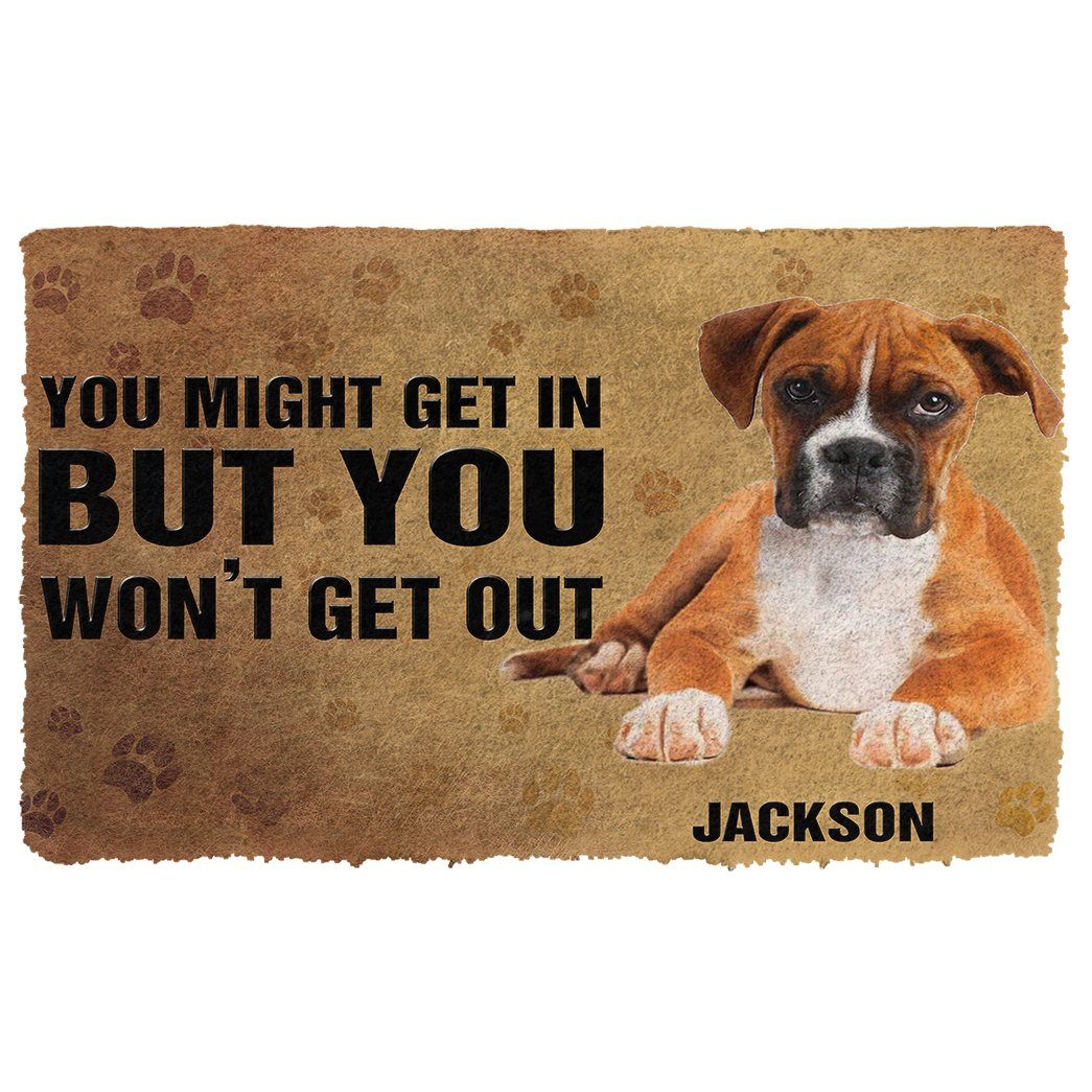 Gearhumans  Gearhuman 3D You Might Get In Boxer Dog Custom Name Doormat