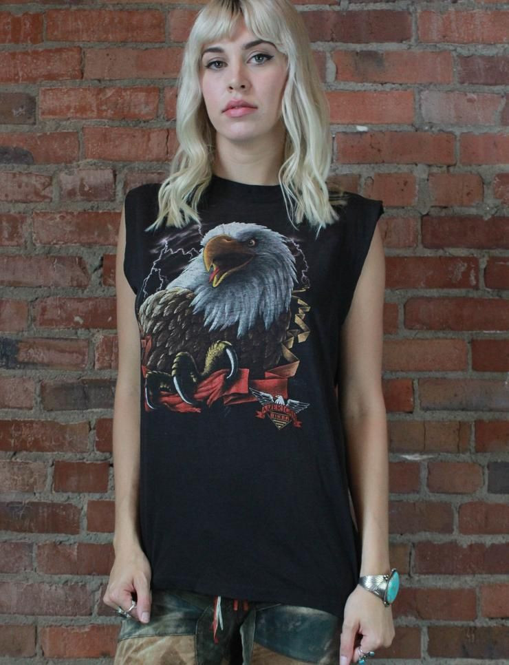 Vintage American Biker Eagle Graphic Shirt