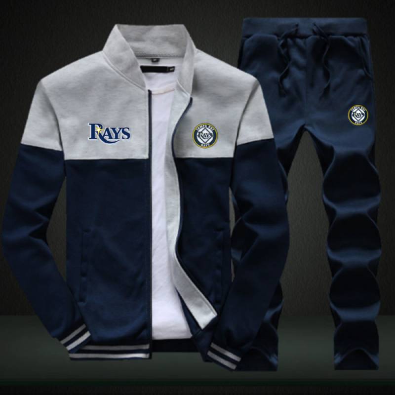 Tampa Bay Rays Sweatshirt +Sweatpants Mens Clothing 2 Pieces Sets Slim Tracksuit