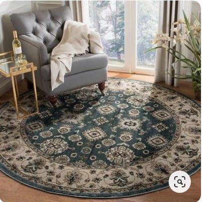 Floral Loomed GE405 Round Rug  CYSI2907