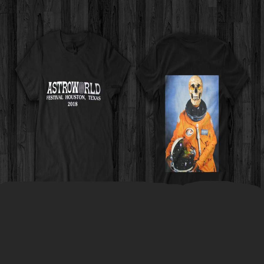 Travis Scott Astroworld Festival Astronaut Jack T Shirt Tour Kanye West Rap