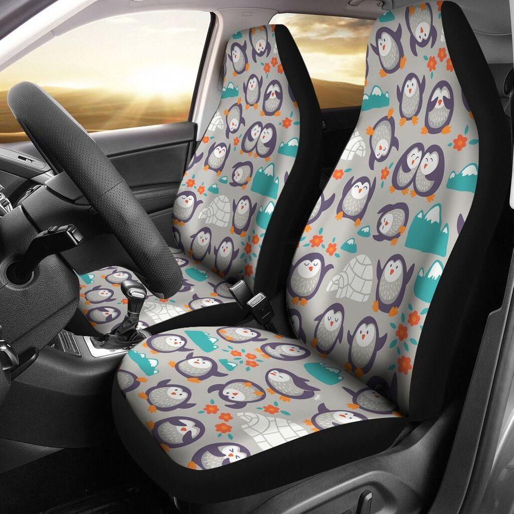 FUN CAR DECOR PENGUIN LAND SEAT COVERS