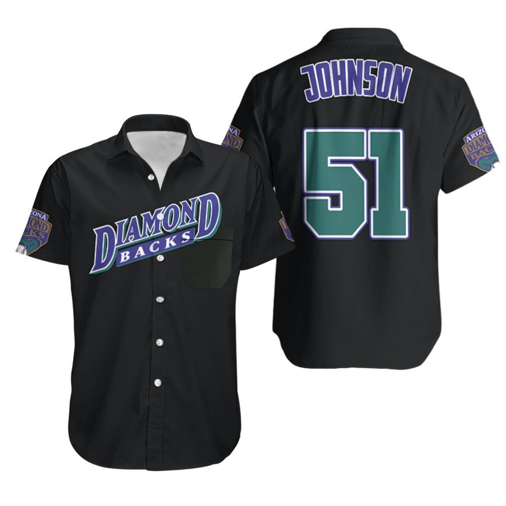 Randy Johnson Arizona Diamondbacks Black Jersey Inspired Style Hawaii Shirt Ha53314