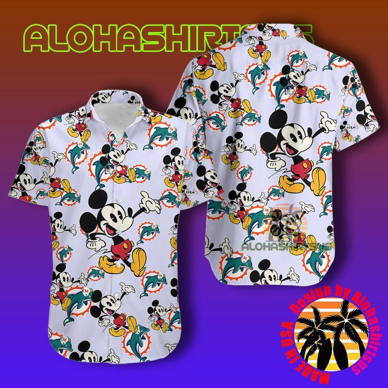 Lovely Mickey Mouse Miami Dolphins Nfl Light Purple Hawaiian Shirts Nearby