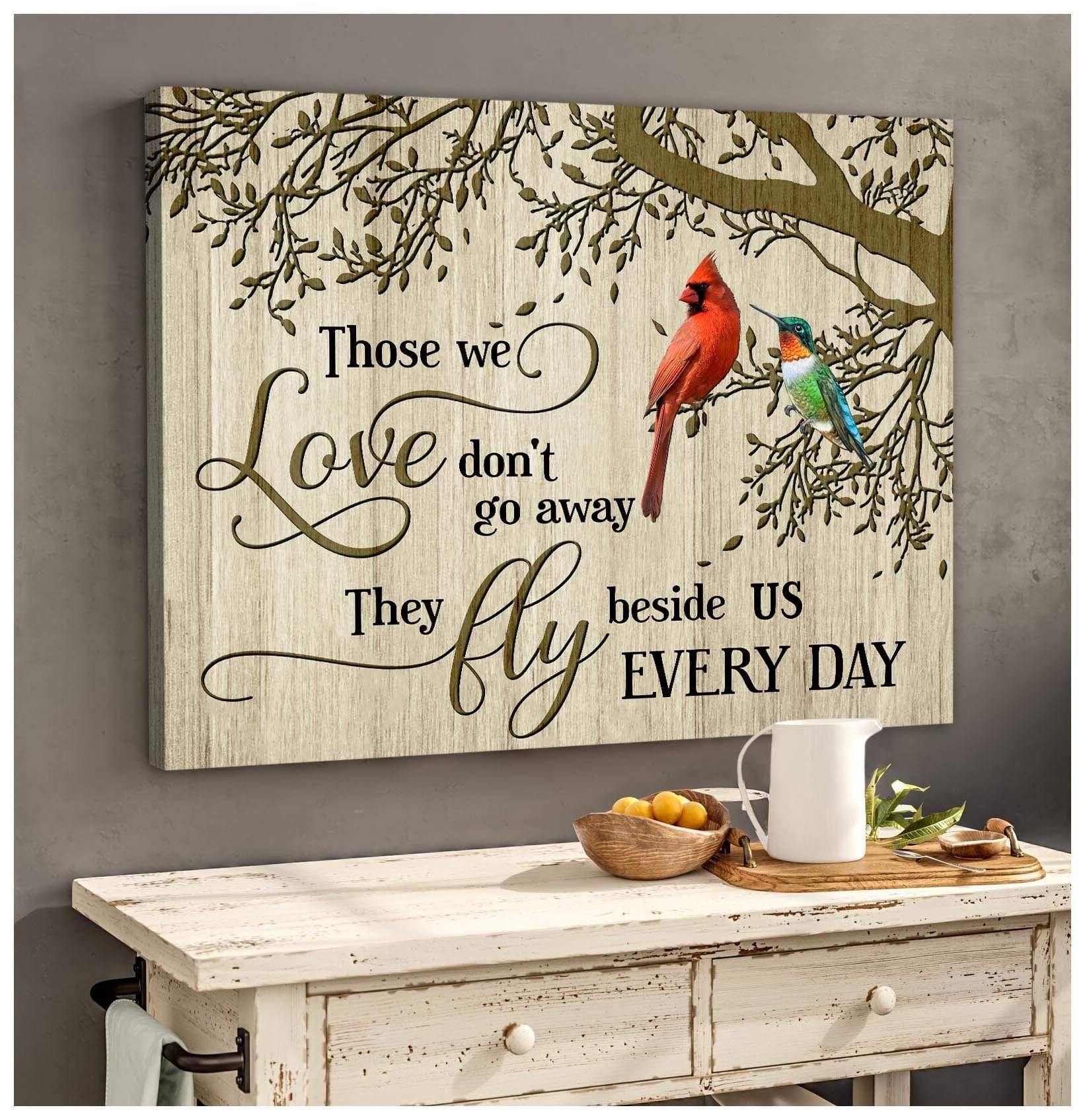 Canvas Cardinal + Hummingbird Those We Love – Taxas Trend Shop