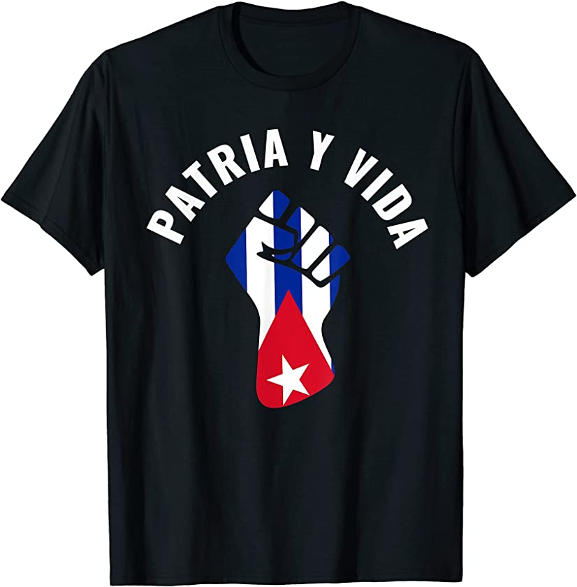 American Cuban Flag Sos Cuba patria y vida Cuban Protest T-Shirt