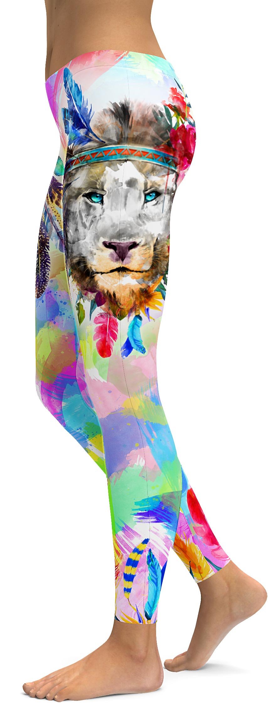 Watercolor Colorful Lion Leggings