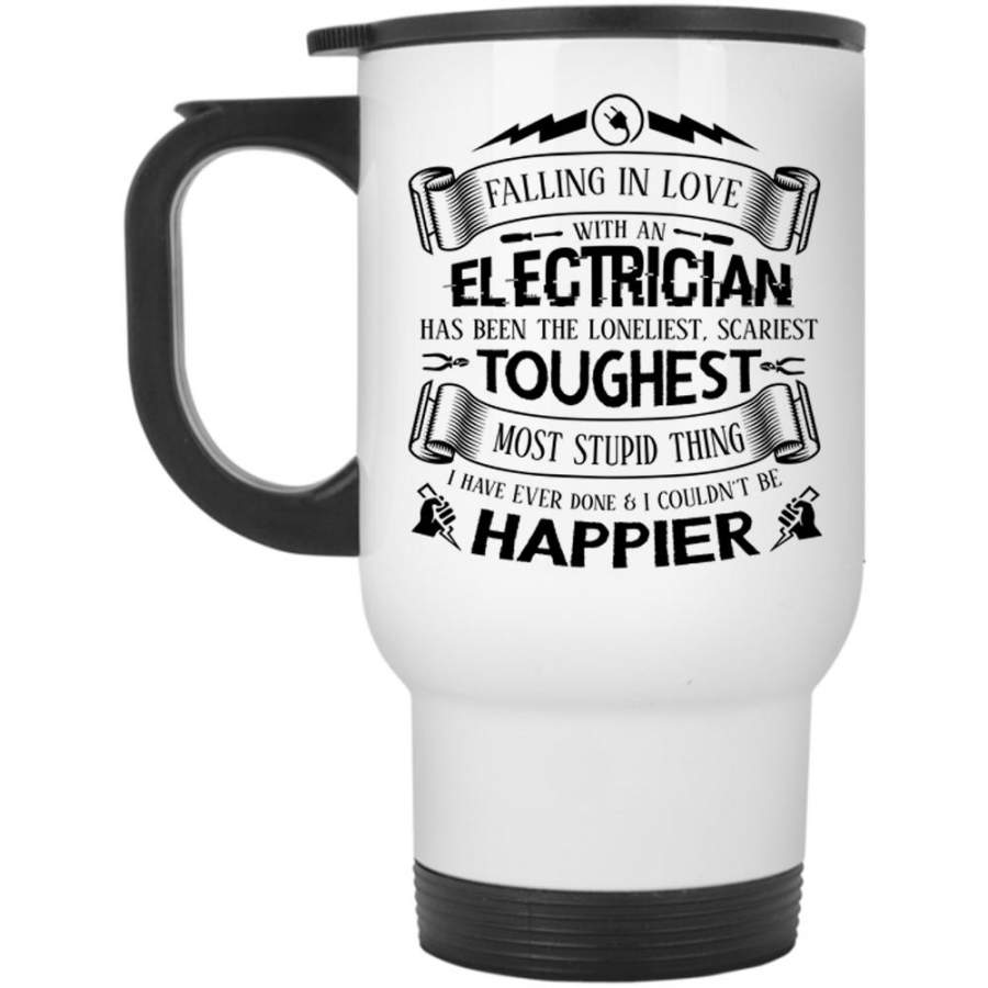 Falling In Love With An Electrician Mug, Cool Couple Cup (Travel Mug)