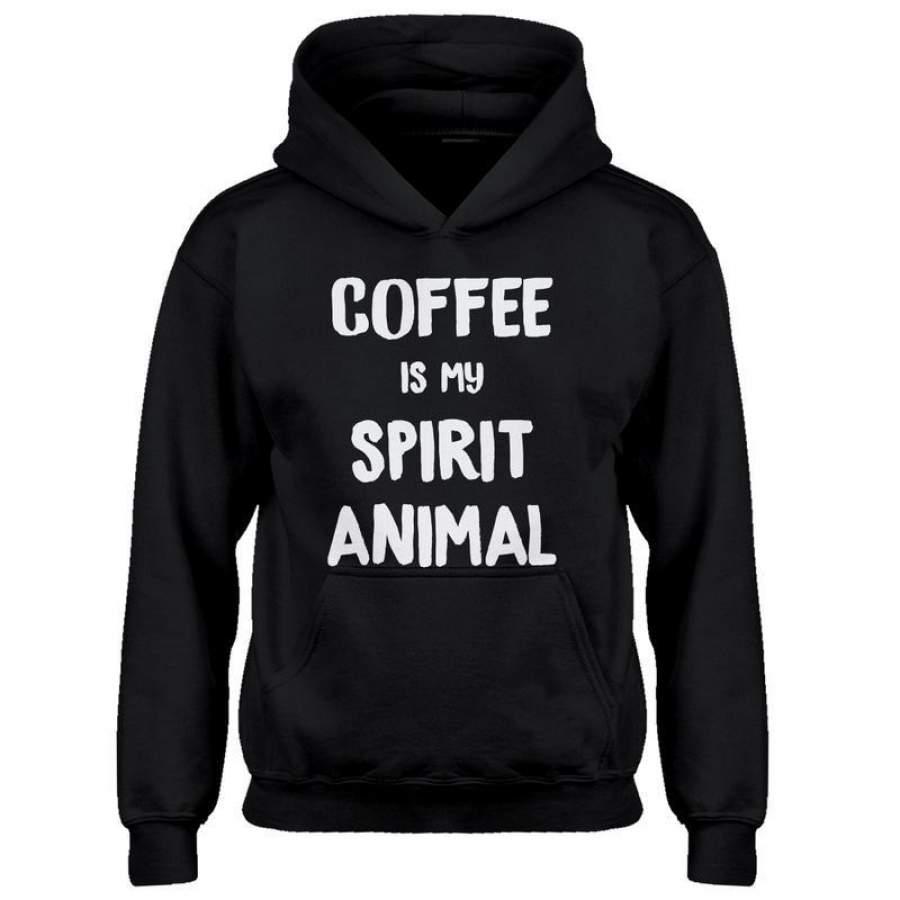 Youth Coffee is my Spirit Animal Kids Hoodie