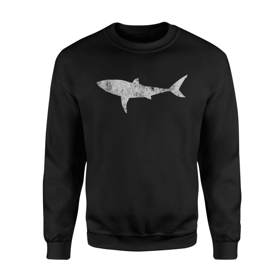 Aquatic Retro Distressed Oceanic Shark Sweatshirt