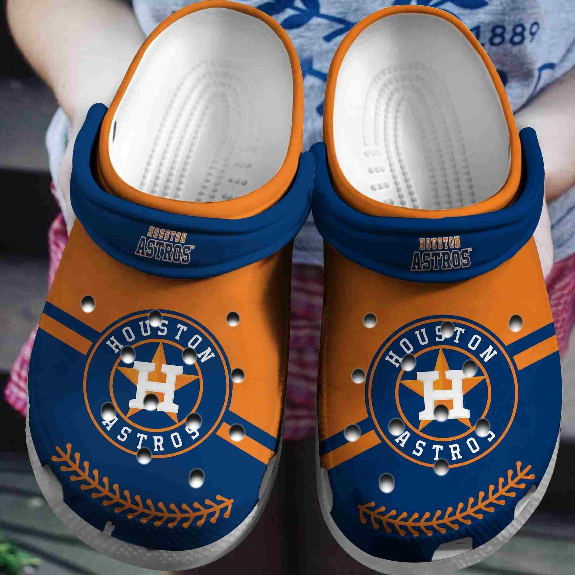 Houston Astros Crocss Crocband Comfortable Clogs Shoes For Men Women