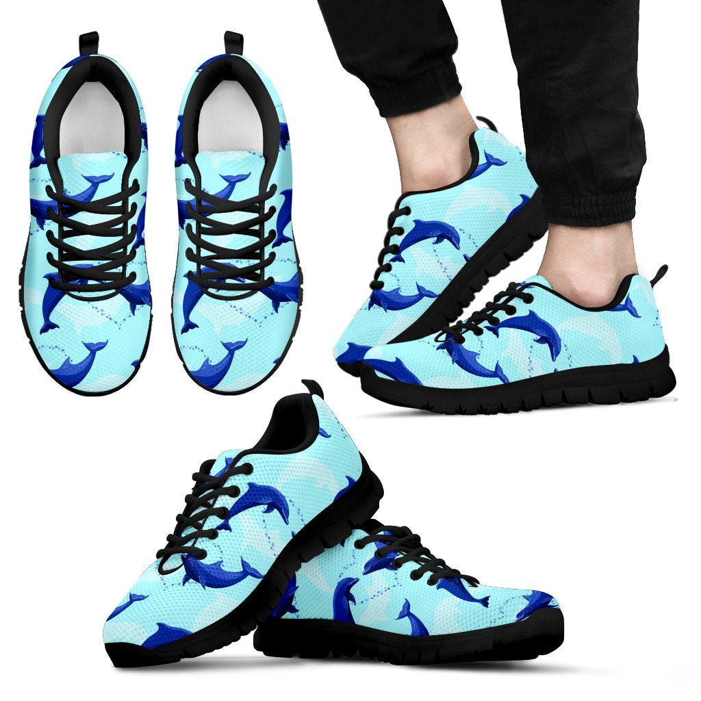 Dolphin Heart Pattern Men Sneakers