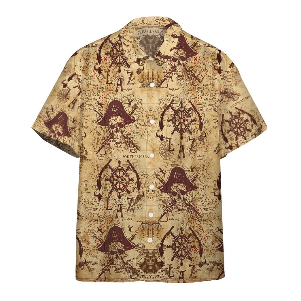 Pirate Skull All Over Printed Hawaiian Shirt Ha35971