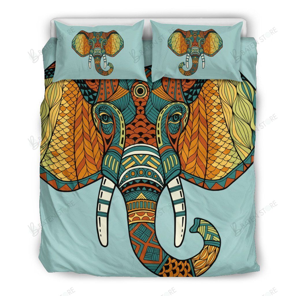 Blue Mandala Elephant 3D Bedding Set Bedroom Decor