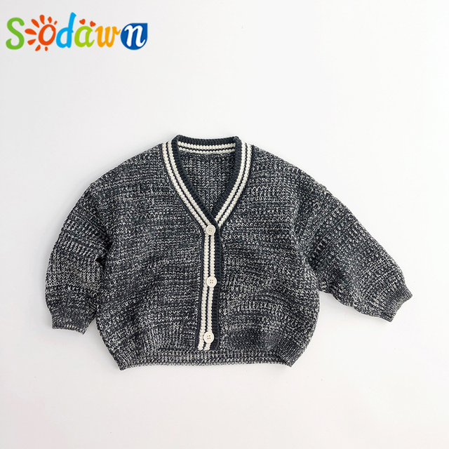 Sodawn Autumn Winter Cardigan Loose Knitted Sweater Coat Baby Girl Clothes Kid Children’s Clothing For Boy alx